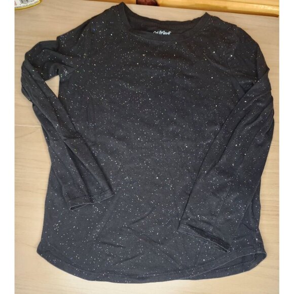 Lot of 2 Girls L 10/12 1 Cat & Jack /1 Old Navy Long Sleeve Butterfly, Glitter - Picture 1 of 8